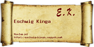 Eschwig Kinga névjegykártya